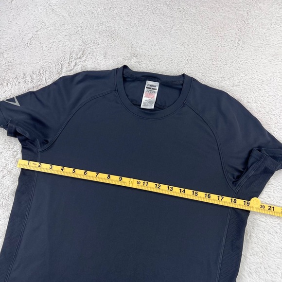 Gymshark Training Shirt Men's MEDIUM Black Short Raglan Mesh Performance A1A9M - Picture 4 of 7